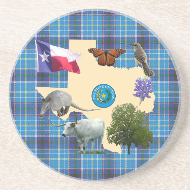 Texas State Symbols Coaster (Front)