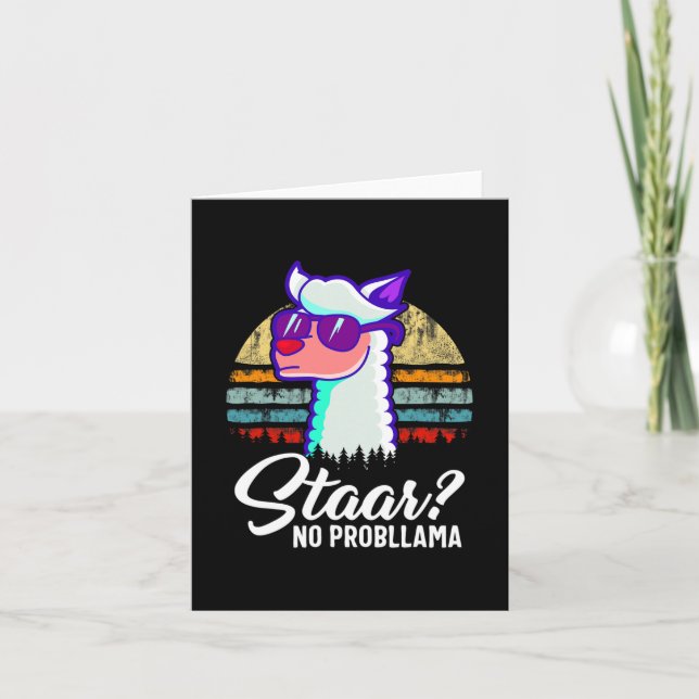 Texas State Test Day Llama Alpaca For Students  Card (Front)