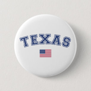 Texas State USA Flag 2 Inch Round Button