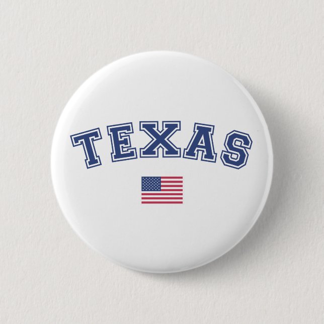 Texas State USA Flag 2 Inch Round Button (Front)