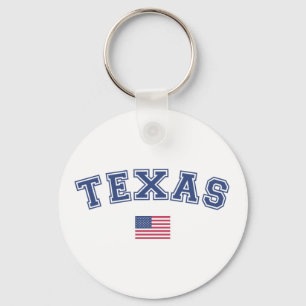 Texas State USA Flag Keychain