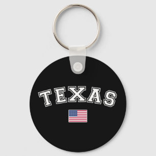 Texas State USA Flag Keychain