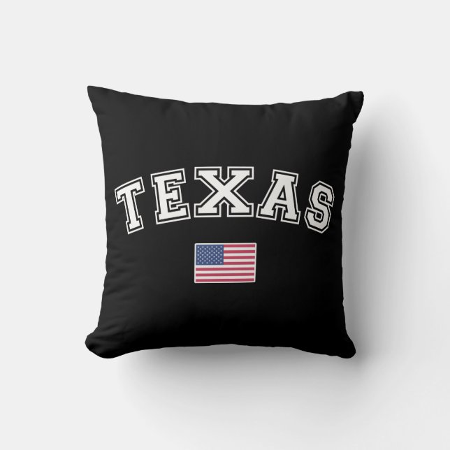 Texas State USA Flag Throw Pillow (Front)