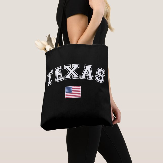 Texas State USA Flag Tote Bag (Close Up)