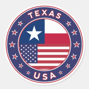 Texas sticker, phone case, tote bag classic round sticker