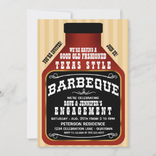 Texas Style BBQ Engagement Party Invitations