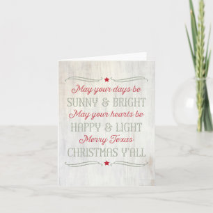 Texas Sunny & Bright Christmas Holiday Card