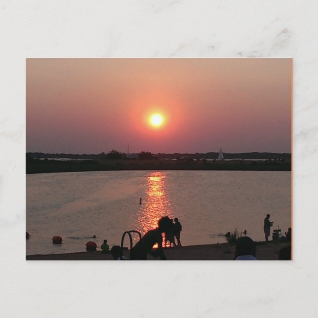 Texas sunset on Lewisville Lake Postcard (Front)