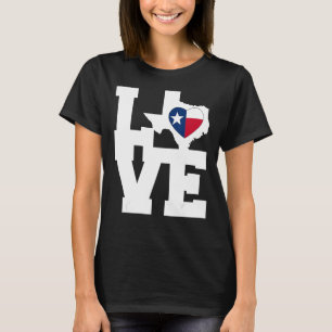 Texas   Texas Love Map Flag Heart Graphic Tees Tx