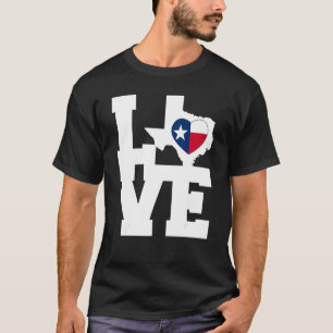Texas   Texas Love Map Flag Heart Graphic Tees Tx