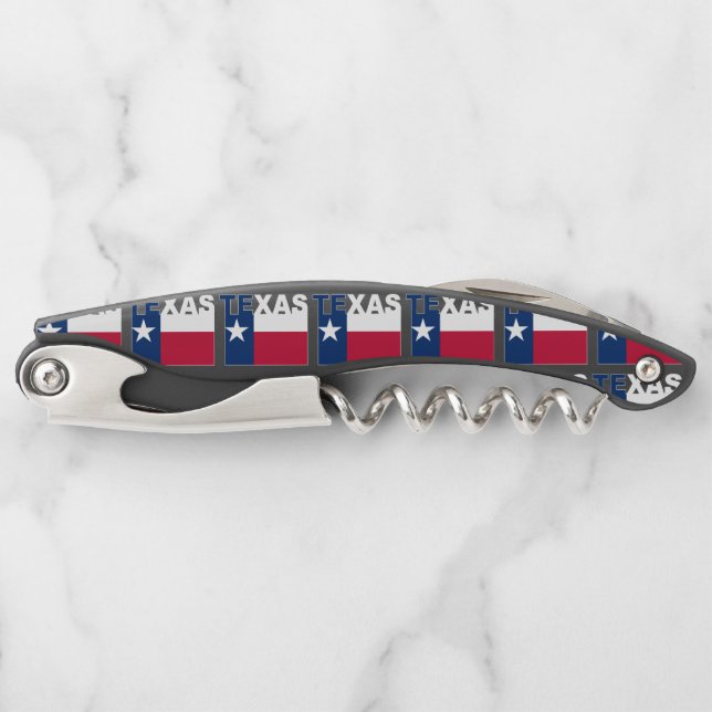 Texas Text Flag Corkscrew (Front)