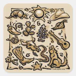 Texas Thang Square Sticker