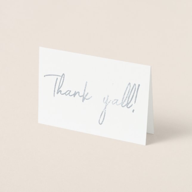 Texas Thank Y'all Cursive Script Foil Card (Front)