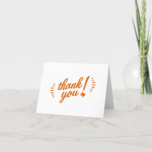 Texas Thank You note card, orange