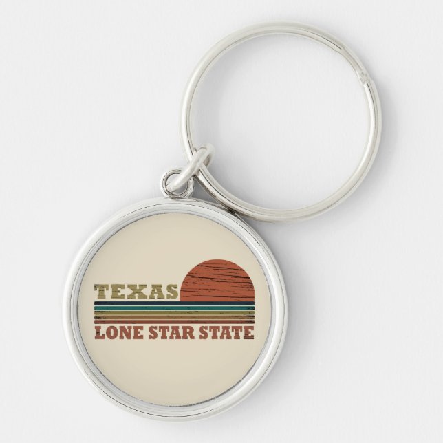 texas the lone star classic sunset style keychain (Front)