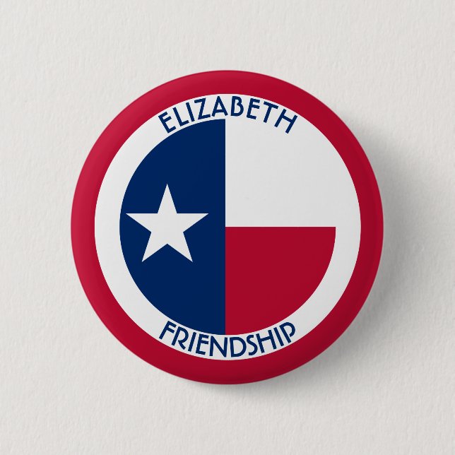 Texas The Lone Star Personalized Flag 2 Inch Round Button (Front)