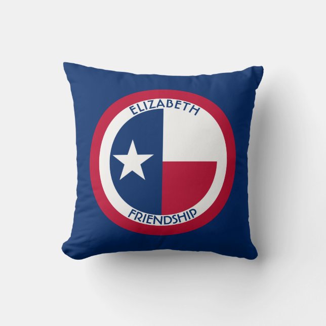 Texas The Lone Star Personalized Flag Throw Pillow (Front)