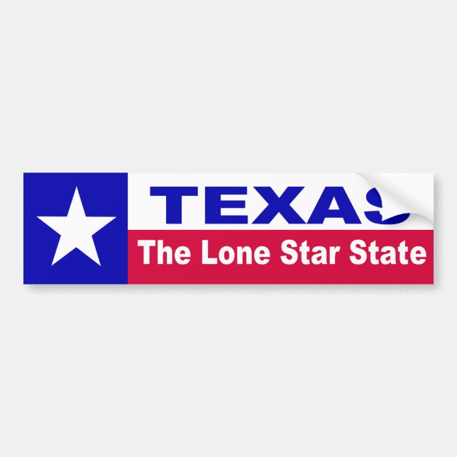 TEXAS, The Lone Star State Bumper Sticker (Front)