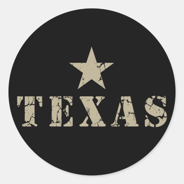 Texas, the Lone Star State Classic Round Sticker (Front)
