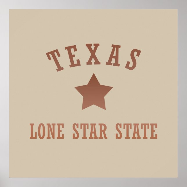texas the lone star state contour poster (Front)