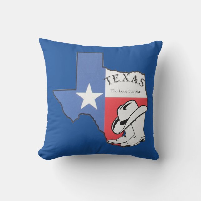 Texas The Lone Star State Throw Pillow (Front)