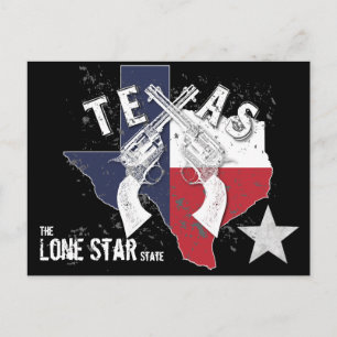 Texas The Long Star State Crossed Pistols Souvenir Postcard