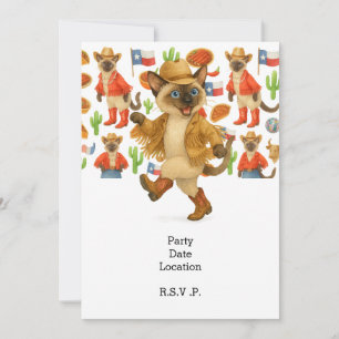 Texas themed for Cat Lovers Invitation