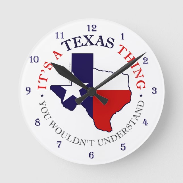 Texas Thing Round Clock (Front)