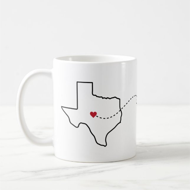 Texas to New York - Heart2Heart Coffee Mug (Left)