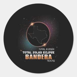 Texas Total Solar Eclipse 2024 1  Classic Round Sticker