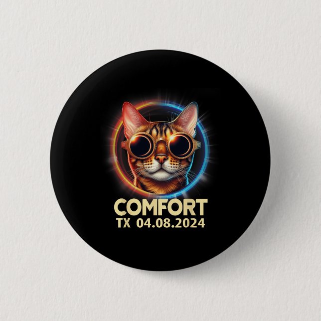 Texas Total Solar Eclipse 2024  2 Inch Round Button (Front)