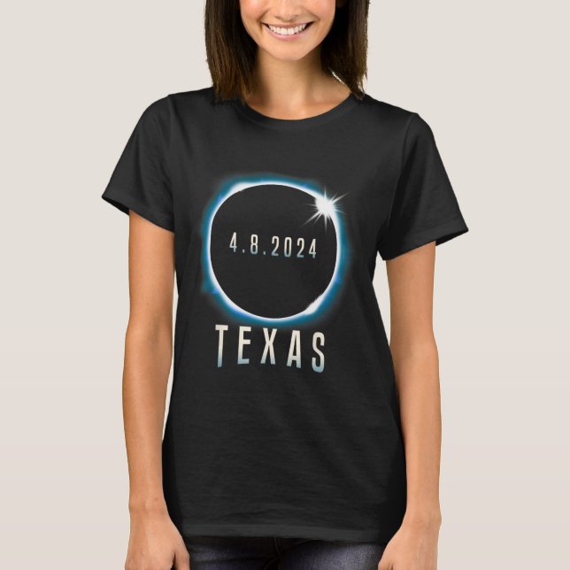 Texas Total Solar Eclipse 2024 Blue April 8 Men Wo T-Shirt (Front)