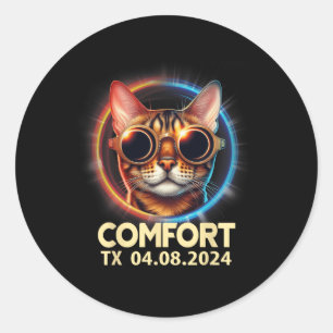 Texas Total Solar Eclipse 2024  Classic Round Sticker