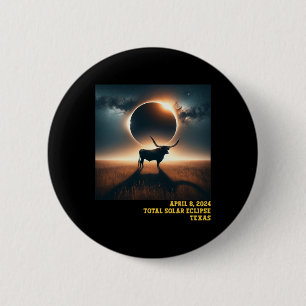 Texas Total Solar Eclipse 2024 Commemorative Astro 2 Inch Round Button