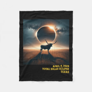 Texas Total Solar Eclipse 2024 Commemorative Astro Fleece Blanket