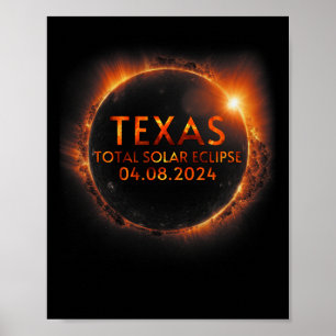 Texas Total Solar Eclipse April 8 2024 Texas Solar Poster
