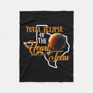 Texas Total Solar Eclipse April 8 2024 Usa Map Tot Fleece Blanket