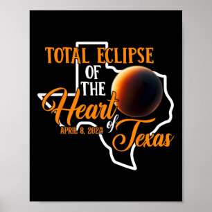 Texas Total Solar Eclipse April 8 2024 Usa Map Tot Poster