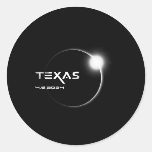 Texas Totality 4.08.2024 Total Solar Eclipse 2024 Classic Round Sticker
