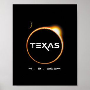 Texas Totality 4.08.2024 Total Solar Eclipse 2024  Poster