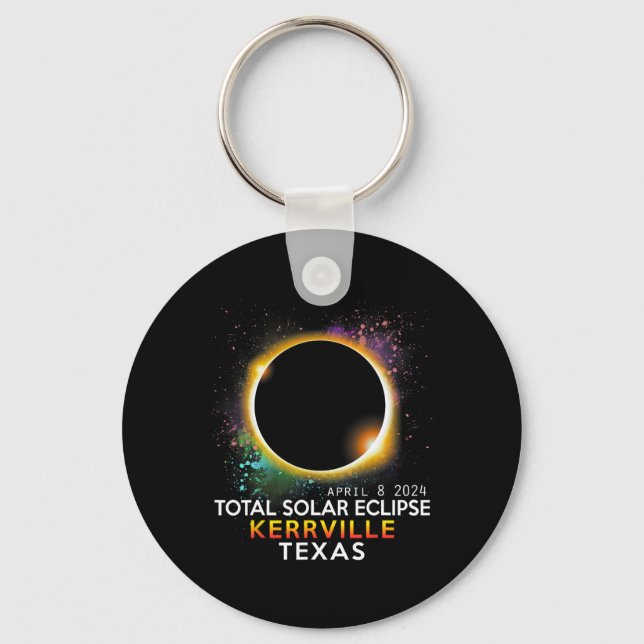 Texas Totality Total Solar Eclipse April 8 2024  Keychain (Front)
