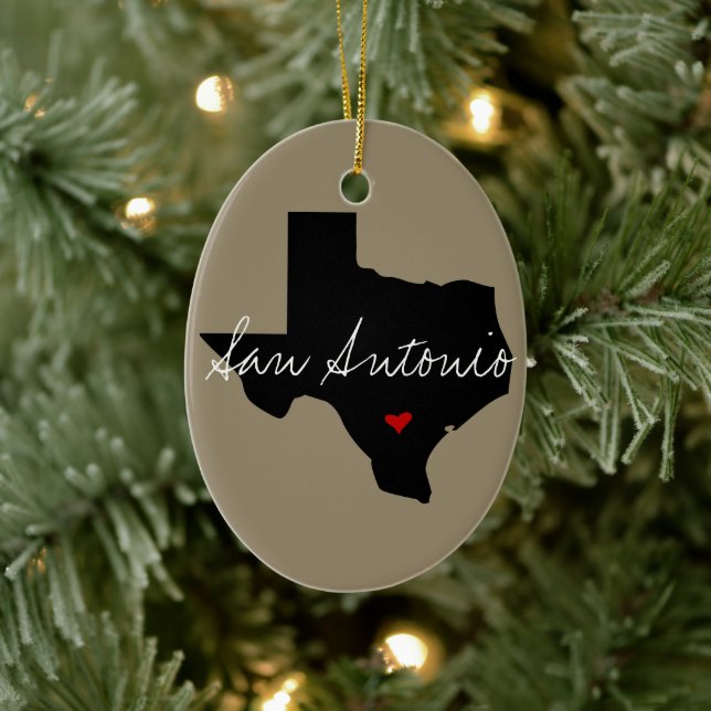 Texas Town Ceramic Ornament (Tree)