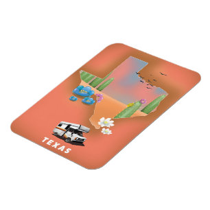 Texas travel poster magnet