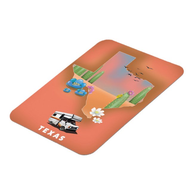 Texas travel poster magnet (Left Side)