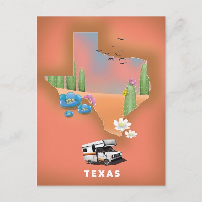 Texas travel poster postcard (Front)