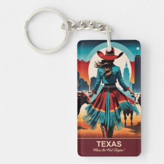 Texas Travel: Where the West Begins Keychain