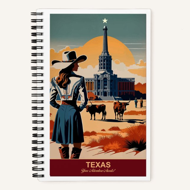 Texas Travel: Your Adventure Awaits Notebook (Front)