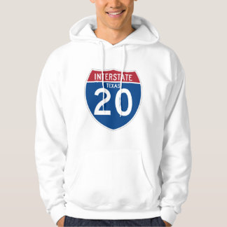Texas TX I-20 Interstate Highway Shield - Hoodie