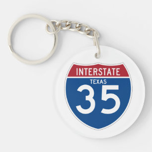 Texas TX I-35 Interstate Highway Shield - Keychain