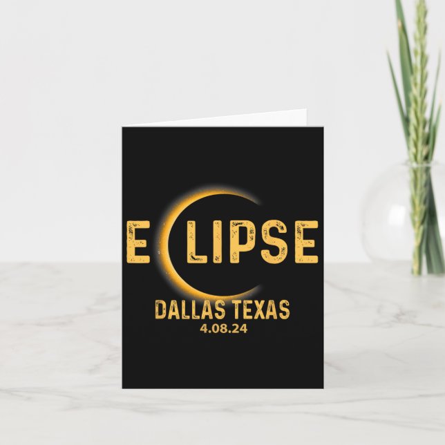 Texas Tx Tee Total Solar Eclipse Party 2024 Totali Card (Front)